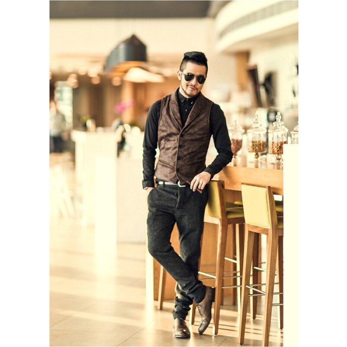 Suede Slim Fit Single Breasted Vest Mens 2021 Brand New Fashion Gothic Steampunk Victorian Style Waistcoat Men Casual Vest