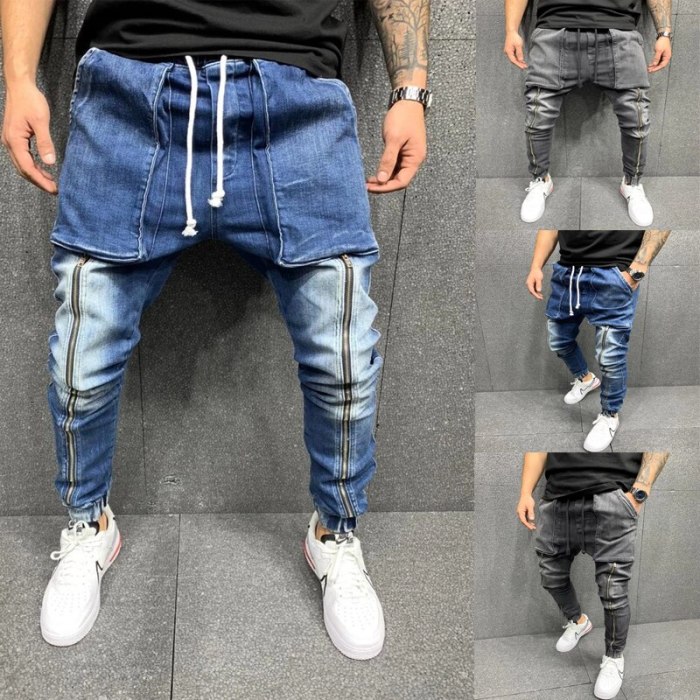 Men's Jeans European And American Fashion Leisure Sports Large Pocket PANTS LEGGINGS Men's Jeans