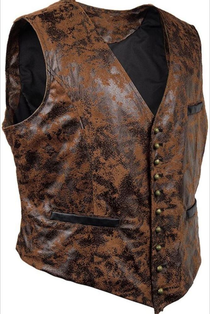 Slim Single Breasted Men Vest Suit 2020 Brand New Vintage V-Neck Vests Steampunk Casual Retro Waistcoat For Wedding Gilet