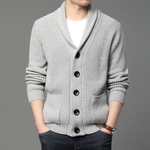 2021 High End Wool Designer Thick New Autum Winter Brand Fashion Cable Knit Sweater Jacket Men Casual Coats Korean Mens Clothing