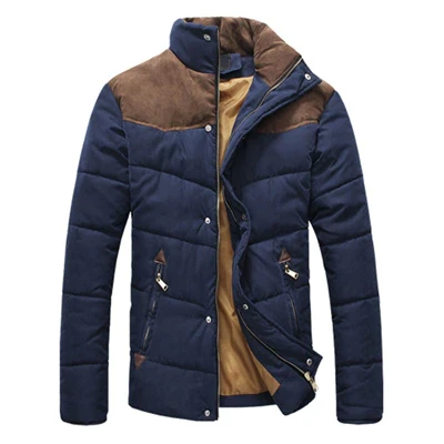 Winter Jacket Men Warm Casual Parkas Cotton Stand Collar Winter Coats Male Padded Overcoat Outerwear Clothing