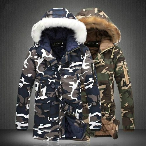 Plus Velvet Winter Jacket Men M-5XL Fashion Camouflage Parkas Men Military Coats Thicken Coats with Fur Hood Windbreaker Men