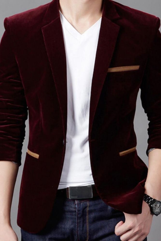 2021 New Brand Men's Suit Jackets Solid Slim Fit Single Button Dress Suits Men Fashion Casual Corduroy Blazer Men
