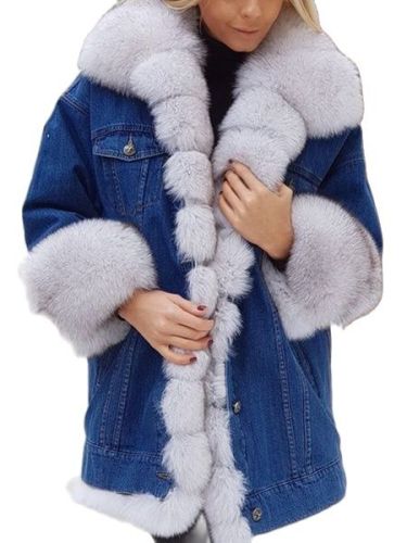 Woman jacket winter 2021  Casual  Solid  Winter  Outerwear & Coats  Wool Liner denim jacket women