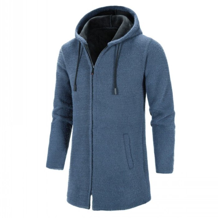 Men Winter Hooded Sweaters Long Cardigan Sweatercoats New Male Thicker Warm Slim Cardigans High Quality Men Casual Hoodies 3XL
