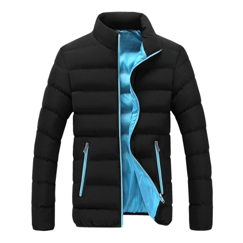 Men Jacket Winter Warm Slim Fit Thick Bubble Coat 2021 New Fashion Solid Color Stand-collar Padded Jackets Plus Size M-6XL