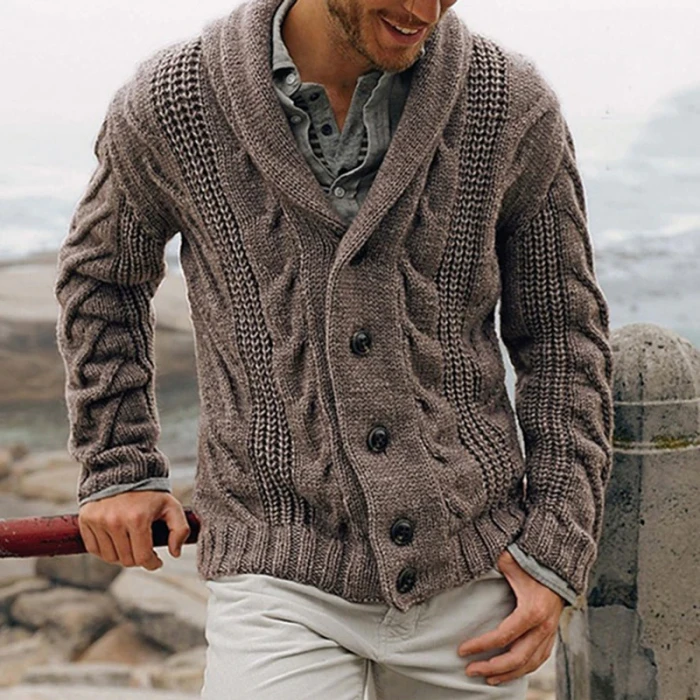 Mens Sweater Vintage Cardigan Winter Clothes Men Sweater Male Europe Style Knitted Sweater Warm Single Buttons Overcoat for men