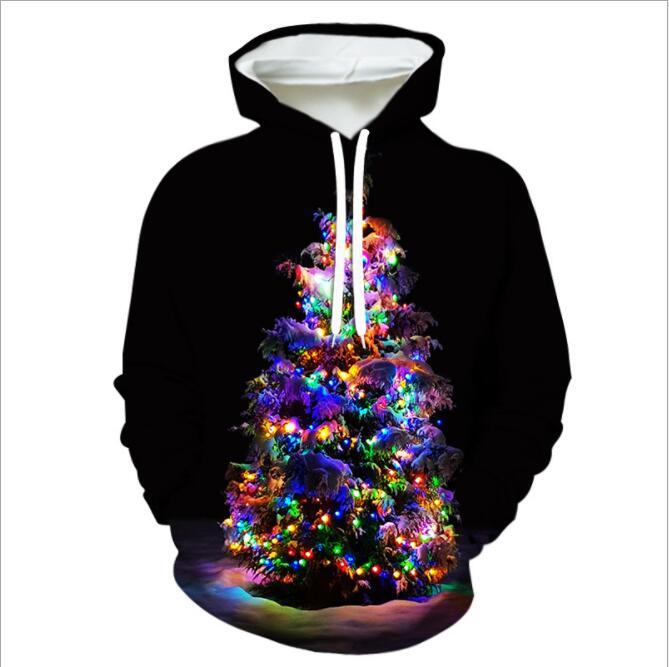Oversized Santa Christmas Couples Sweaters Ugly Funny Party Holiday Xmas Jumpers Tops Mens Womens Unisex Hooded Sweatshirts Coat