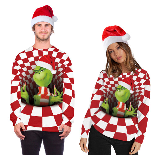 New Autumn Winter Christmas Costumes Funny Christmas 3d Digital Printing Round Neck Casual Ugly Christmas Sweater wholesale