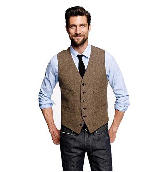 Casual men's sleeveless solid color vest