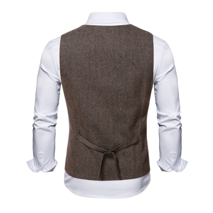 Men's Work Single Breasted Denim Vest