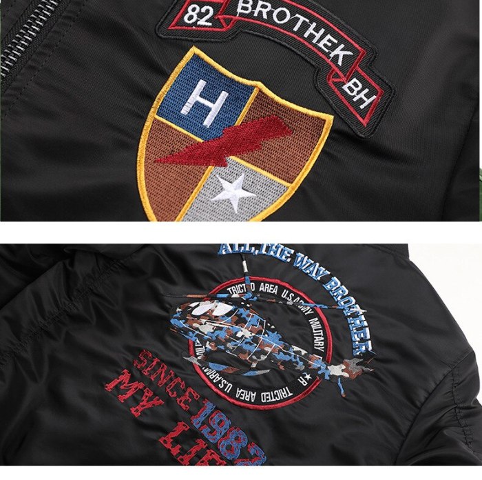 Autumn Jackets Fashion Hip Hop Streetwear Black Army Bomber Jacket Men Casual Windproof Coat Embroidery Plus Size 4XL