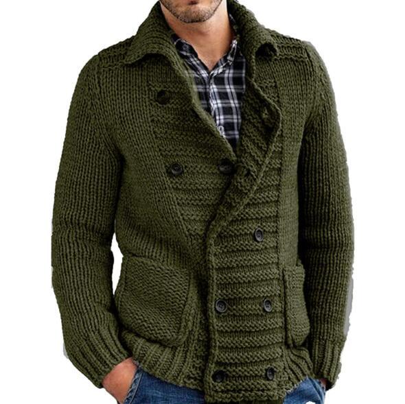2021 Autumn Winter Men's Sweater Coat Faux Fur Wool Sweater Jackets Men Zipper Knitted Thick Coat Warm Casual Knitwear Cardigan