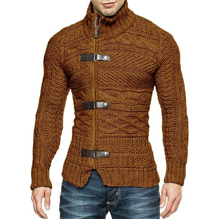 Autumn winter Men Fashion Cardigan Sweater Men's Warm Knitting Sweaters Male Casual Slim Fit  Clothes 2021