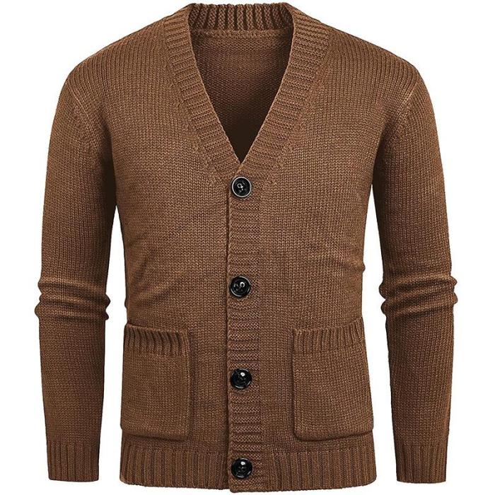 Top Grade Autum Winter Fashion Knitted Men Cardigan Sweater Black Casual Coats Jacket Mens Clothing Sweater Buttons Cardigan