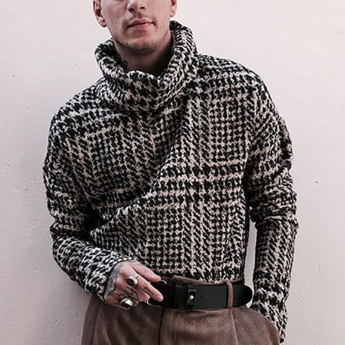Autumn Spring Men  Pullover Warm Patchwork Soft Long Sleeve Slim Fit Clothing Knit Casual Male Sweater Pull Homme