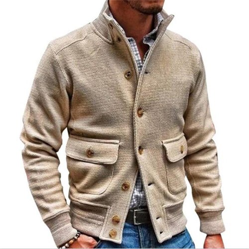 2021 Spring Autumn New Youth Jacket Men Korean Style Stand-Up Collar Solid Color Casual Jacket Coat Outerwear