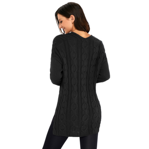 Autumn and Winter Women Sweaters Knitted Pullover Long V-neck Female Sweaters