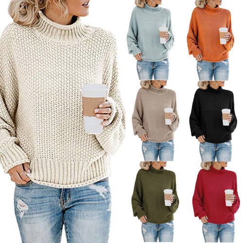 Sweaters For Women Pullover 2021 Turtleneck New Sweater Thick Thread High Neck Pullover Sweater Women Winter Clothes