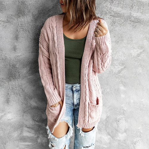 Knit Sweater Women Autumn 2021 Female Casual Long Sleeve Solid Cardigan Knitted Sweaters Coat Femme Winter Warm Clothes