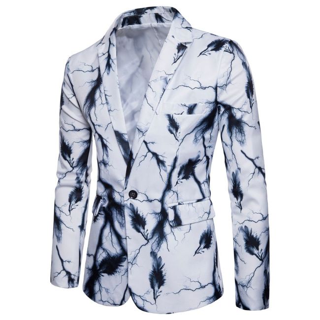 Men's 3D Printed Personality Casual Suit Jacket Men's Fashion Business Suit Jacket