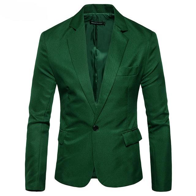 Spring/Autumn Men Blazer Slim Fit Long Sleeve Single Button Solid Color Coat Suit Men Blazer Jacket Casual Blazer