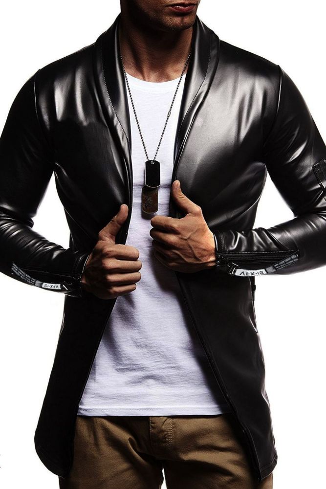 Night Club Leather Jacket Men New Fashion Slim Fit Motorcycle Leather Jacket Golden/Silver Blazer Jacket Male PU Coat