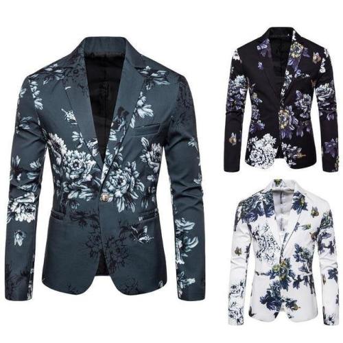 Classic China style Men Blazer Floral Tuxedos Men's Coats designs Flower Dress Coat Jacket