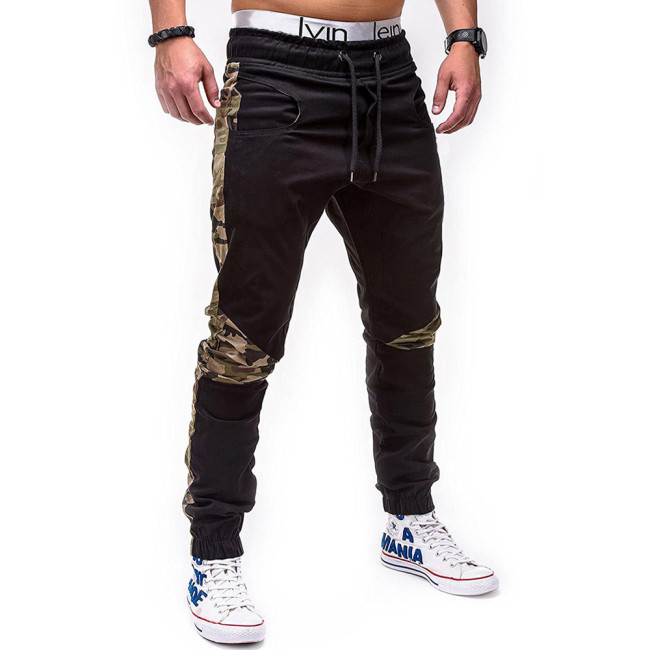 Camouflage Stitching Trousers for Men Sweatpants Men Casual Cargo Pants Fashion Men's Joggers Pants Gym Sports Hip Hop
