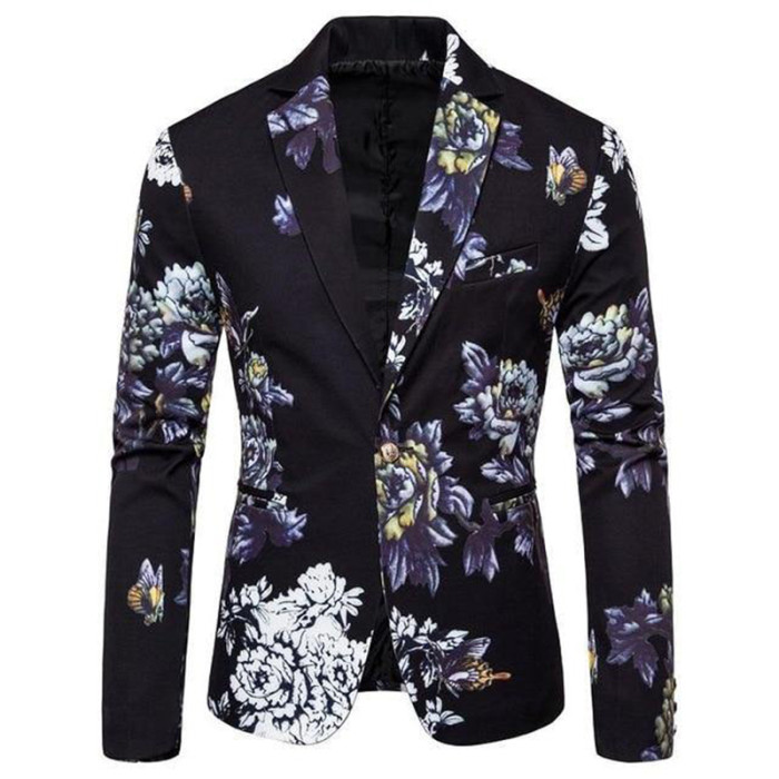 Classic China style Men Blazer Floral Tuxedos Men's Coats designs Flower Dress Coat Jacket