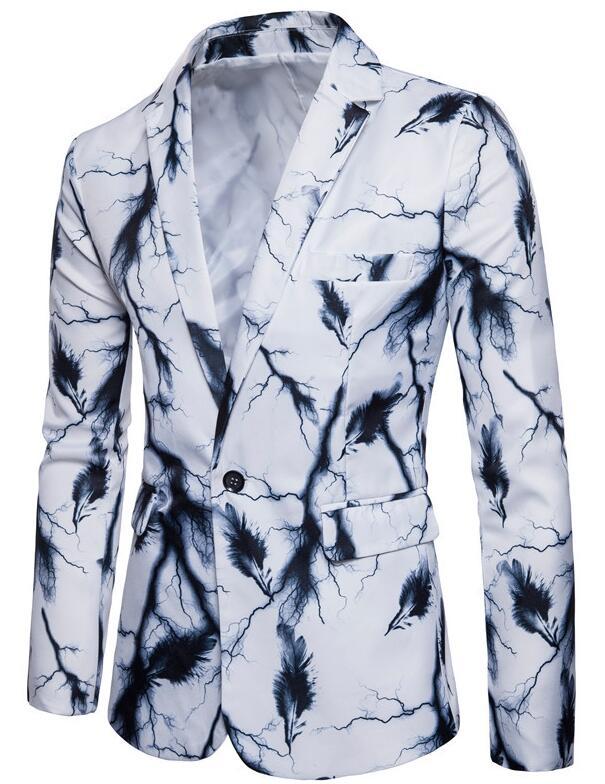 Men's 3D Printed Personality Casual Suit Jacket Men's Fashion Business Suit Jacket