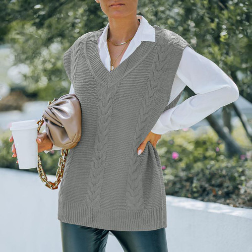 Vest Sweater Women Spring and Autumn Sweaters Knitted Top Slim Female Loose Sweater Knitted Sweater Vest Pull Femme Ladies Pullover
