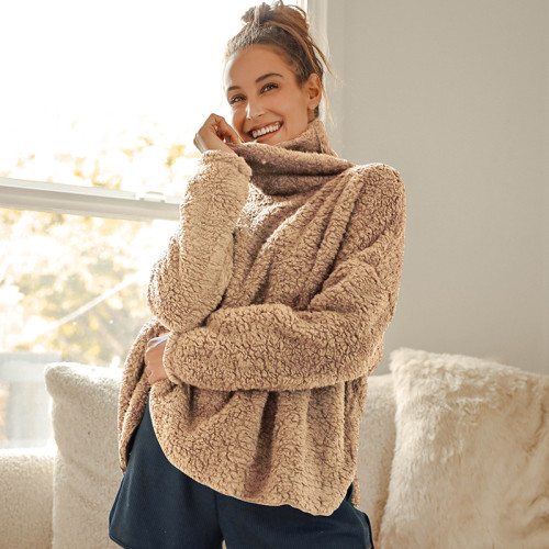 Women Sweater Fluffy Teddy Fleece Pullover Faux Fur Fluffy Warm Spring/Autumn Streetwear Sweaters