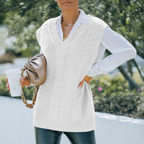 Vest Sweater Women Spring and Autumn Sweaters Knitted Top Slim Female Loose Sweater Knitted Sweater Vest Pull Femme Ladies Pullover