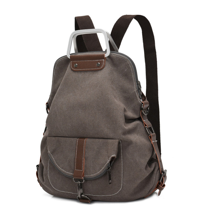 Ladies Casual Backsack Zipper Rucksack Laptop Travel One-Shoulder Mochila Notebook School Bag Retro College Portable Schoolbag