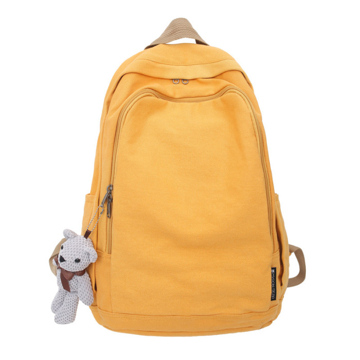Women's Canvas Backpack College Style Large-Capacity Student Laptop Bag Unisex Travel Backpack Japanese Harajuku Schoolbackpack
