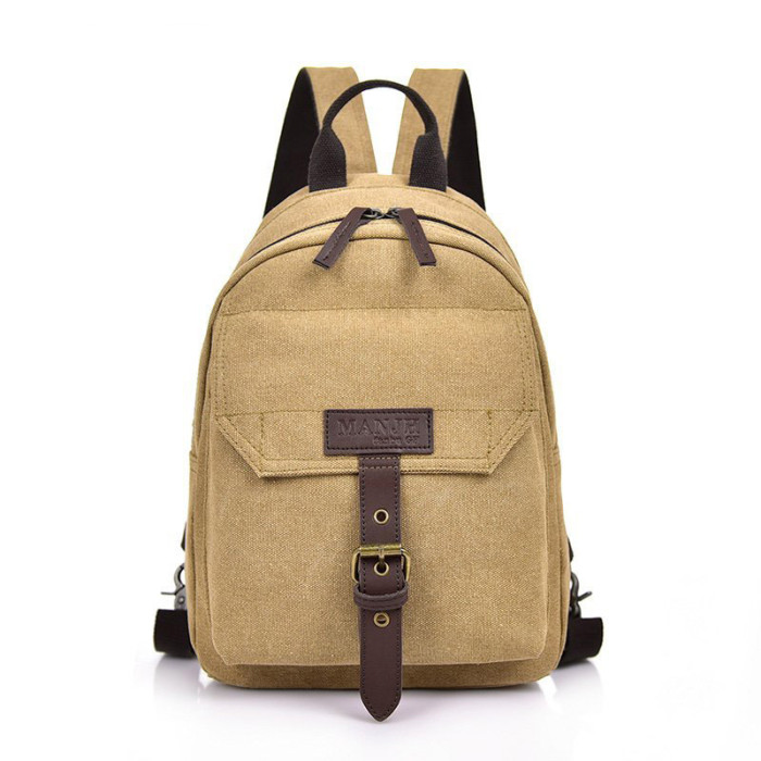 Fashion small canvas backpack Retro style women's shopping backpack Men's commuter backpack American casual style Multifunction