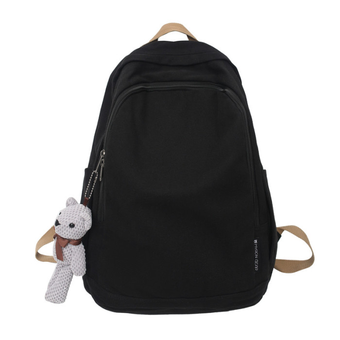 Women's Canvas Backpack College Style Large-Capacity Student Laptop Bag Unisex Travel Backpack Japanese Harajuku Schoolbackpack