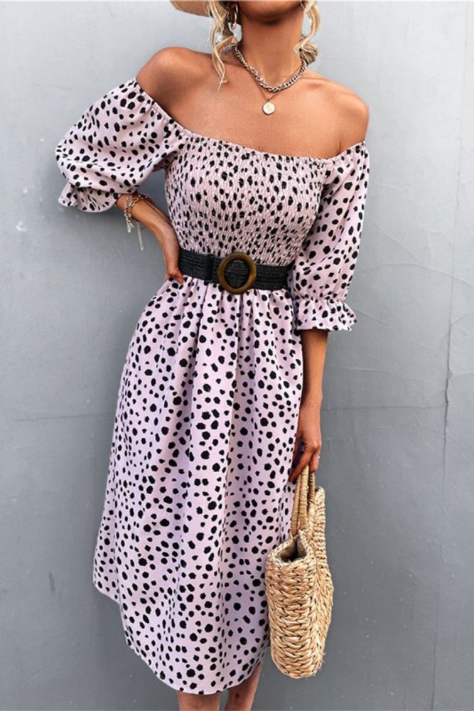 2022 Spring and summer new hot selling explosive retro square collar bubble sleeve dotted hit Range dress