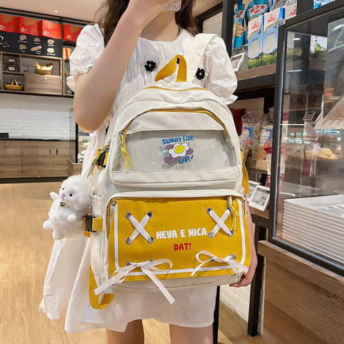 New fashion Korean version of the Japanese junior high school students collision color cute girls shoulder bag