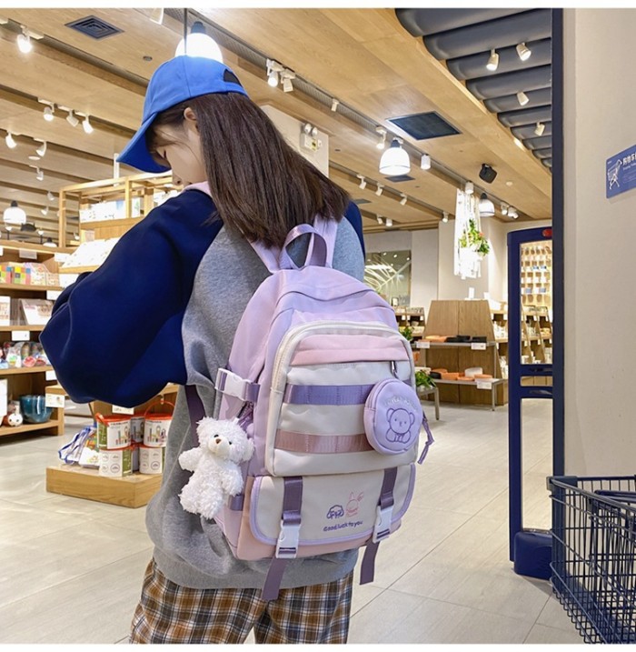 Japanese system shoulder bag versatile students large capacity simple backpack