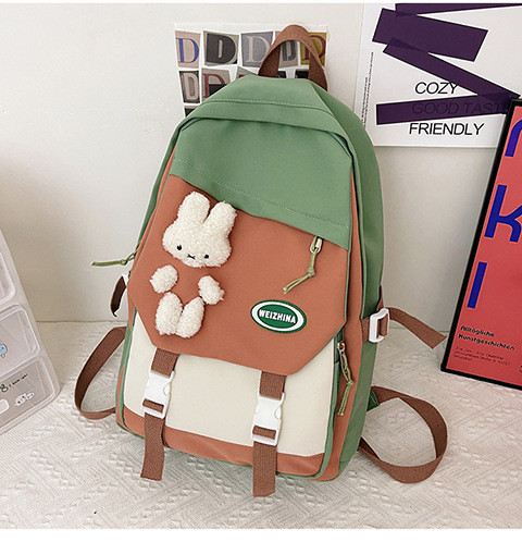 Nylon collision color student shoulder bag street trend fashion personality leisure backpack