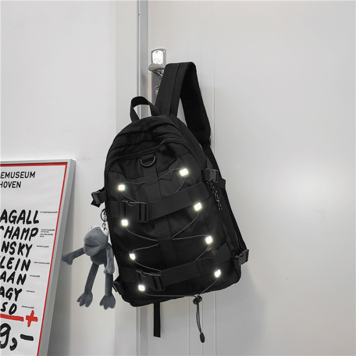 Tide double shoulder skateboard bag texture simple large capacity fashion student bag couple package