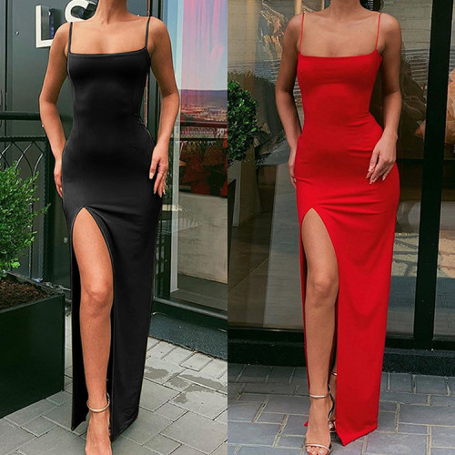Spring and summer slimming heart machine halter low-cut sexy open dresses for women