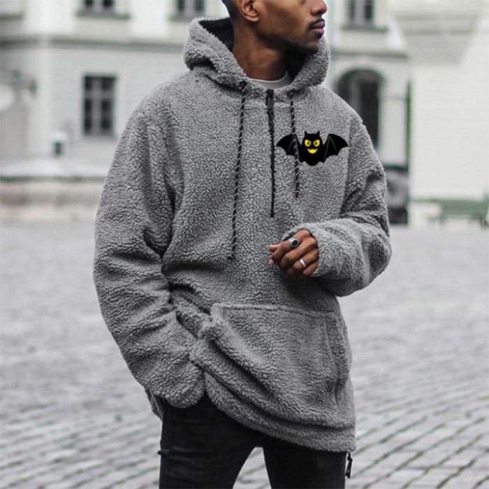 Autumn and winter sweatshirt bat hoodie loose pullover gray loose plus size sweatshirt