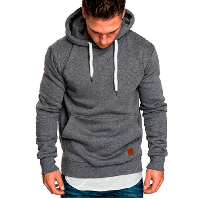 Autumn and winter models of men's sweatshirt large size simple pullover hoodie men