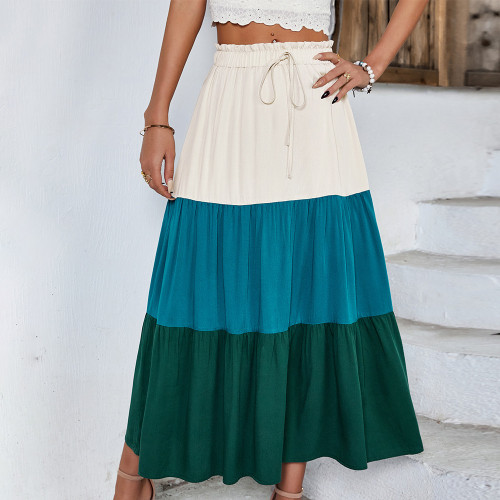 Splicing half skirt 2022 summer casual skirt female