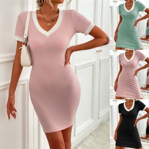 2022 New slim bottoming knitted dresses