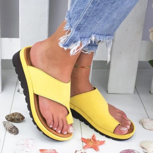 Summer large size sandals female slope with set toe ladies beach slippers