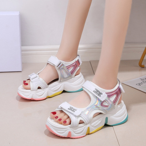 Summer new Korean version of the tide with thick bottom muffin sports casual beach female sandals